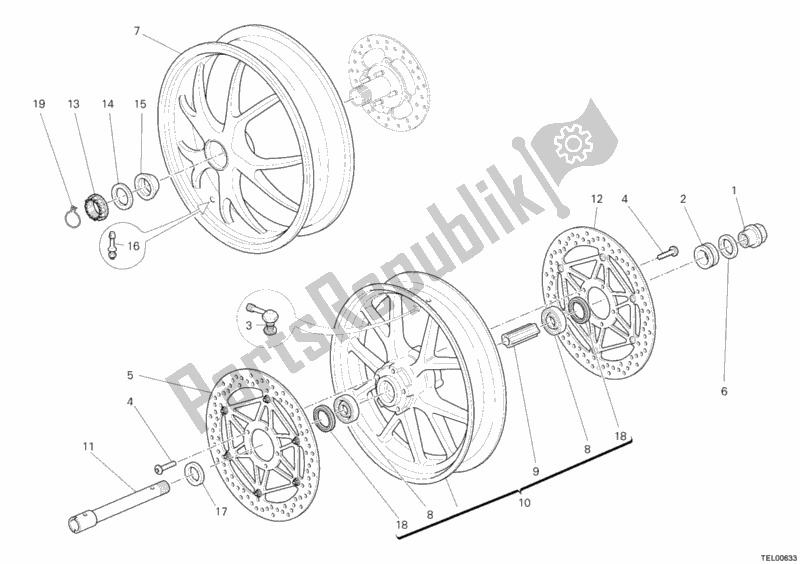 All parts for the Wheels of the Ducati Streetfighter S 1100 2012